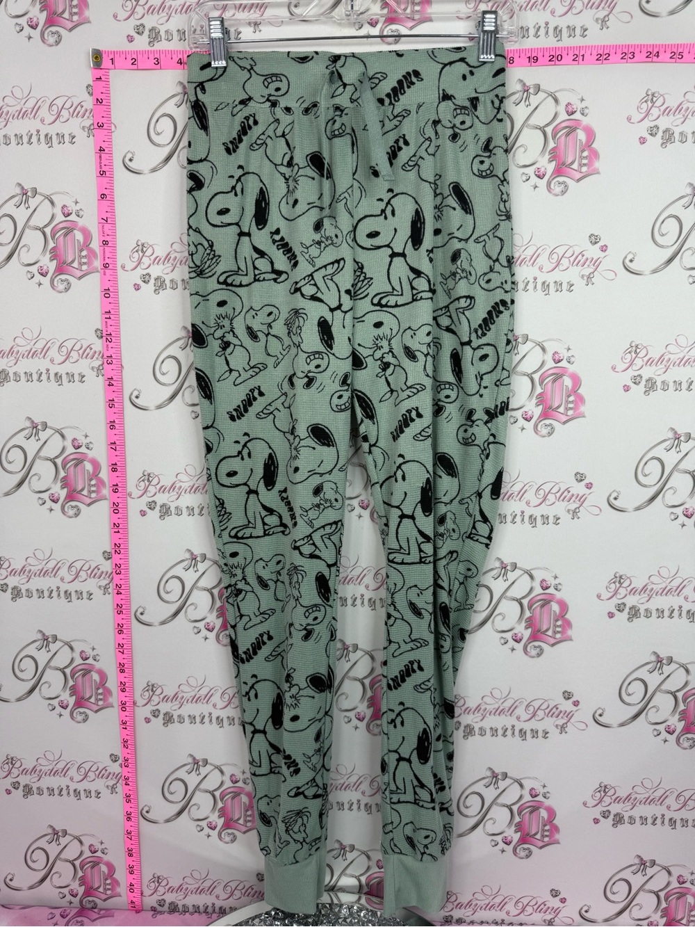 Peanuts pants comfy Sage Green Snoopy Print Lounge Pants